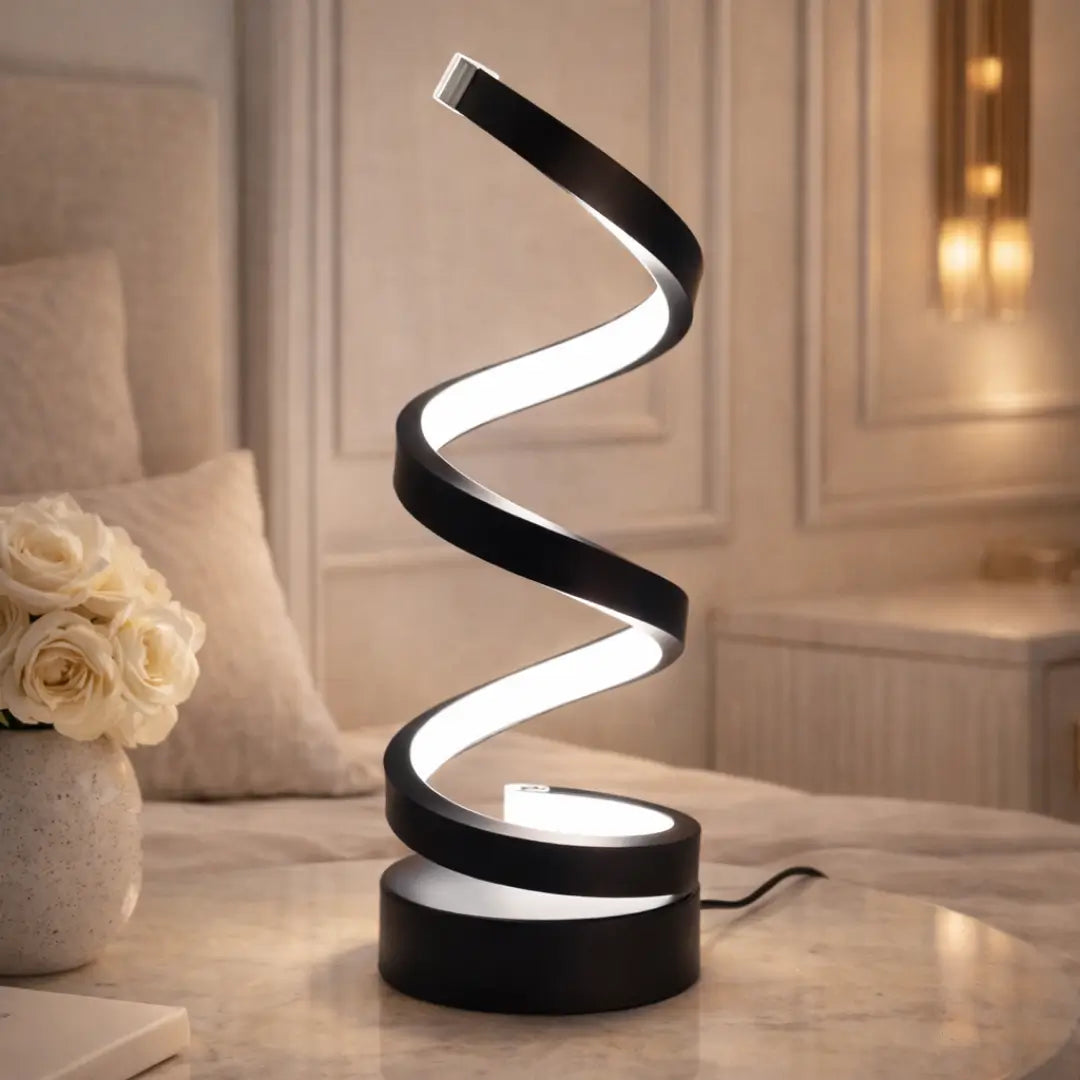 Modern and creative spiral LED table lamp