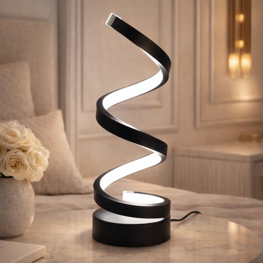 Modern and creative spiral LED table lamp