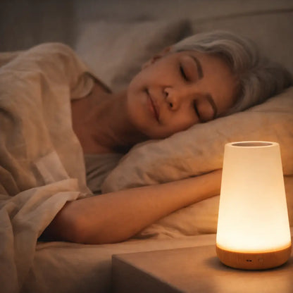 Night light with 13 colors, adjustable intensity, and portable for desk or bedside.